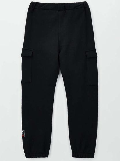Pantaloni cargo felpati neri unisex bambino di Ido