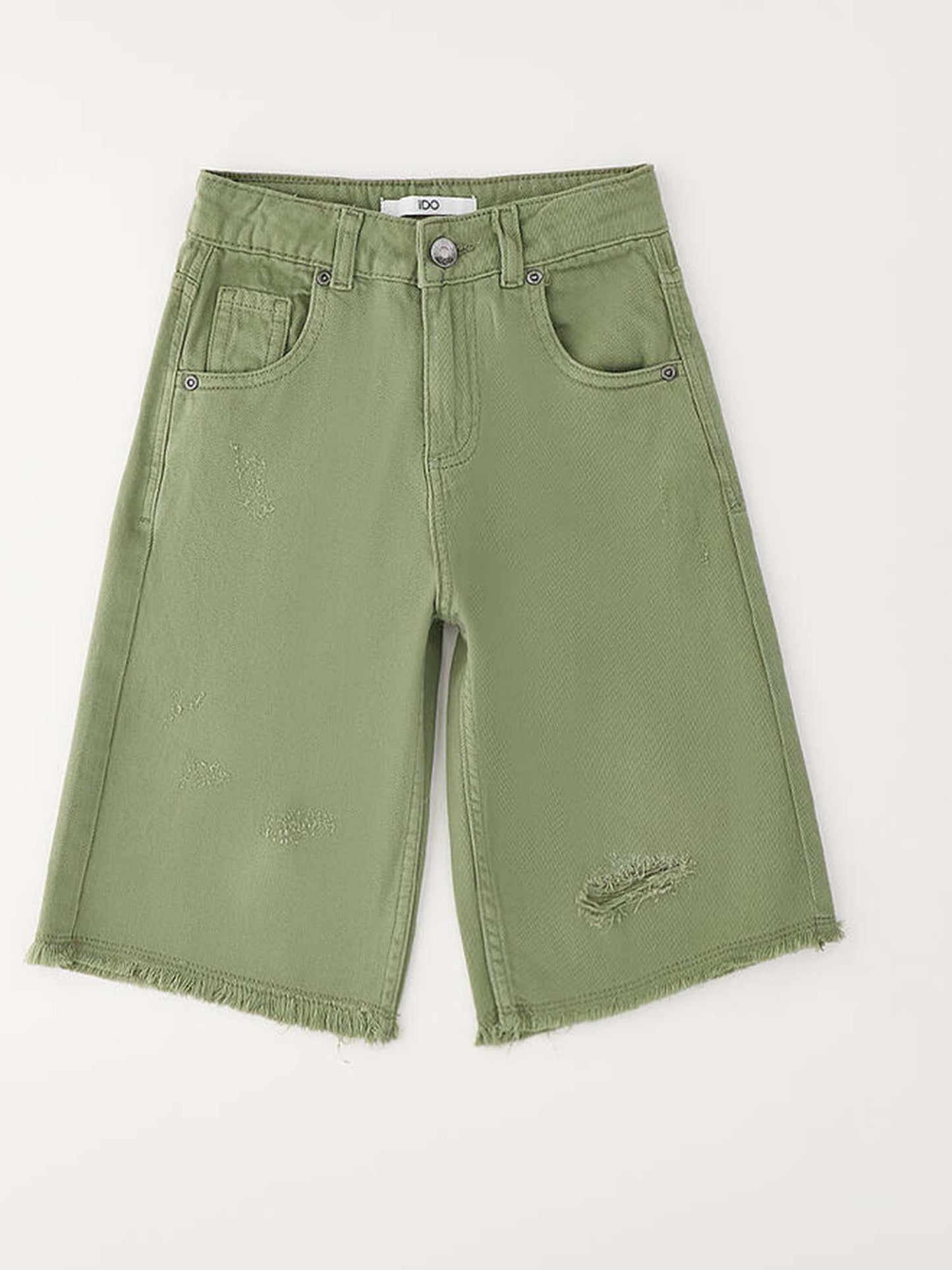 Bermuda twill verde unisex bambino Ido per la primavera-estate