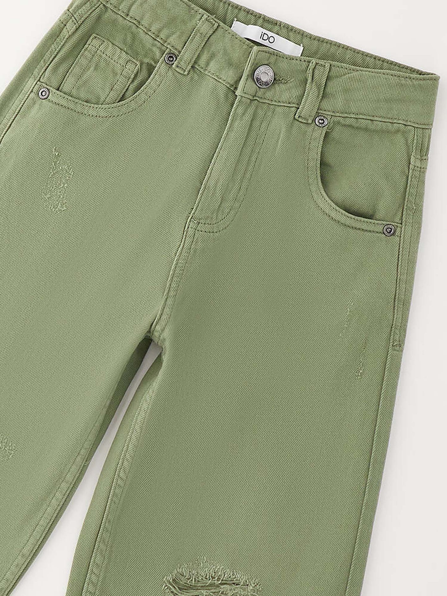 Bermuda twill verde unisex bambino Ido per la primavera-estate