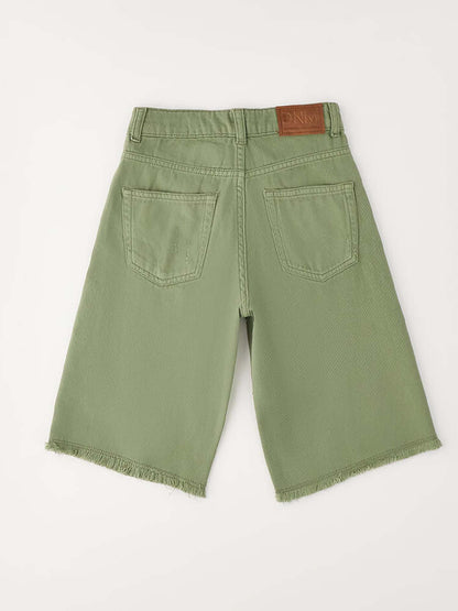 Bermuda twill verde unisex bambino Ido per la primavera-estate