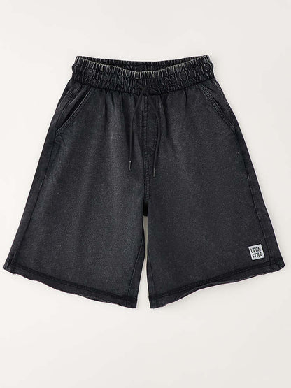 Shorts Delavé unisex bambino in nero per la primavera-estate