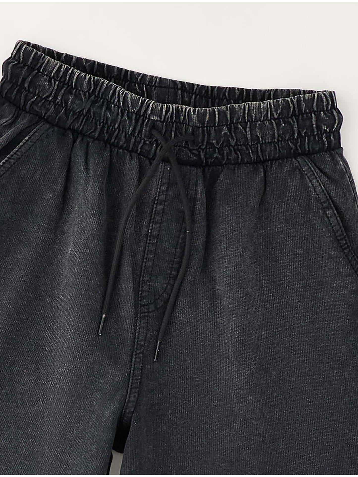 Shorts Delavé unisex bambino in nero per la primavera-estate