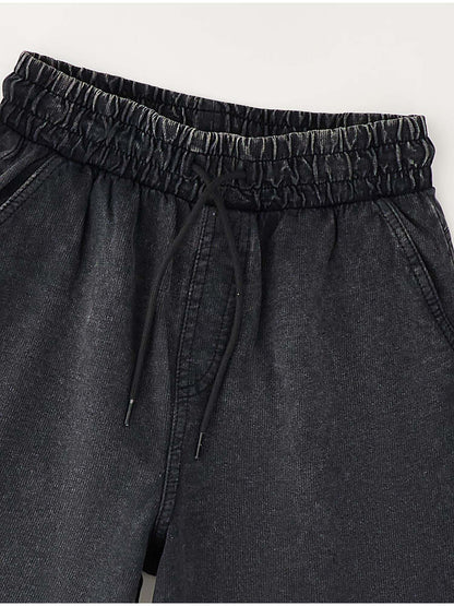 Shorts Delavé unisex bambino in nero per la primavera-estate