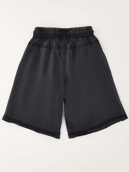 Shorts Delavé unisex bambino in nero per la primavera-estate