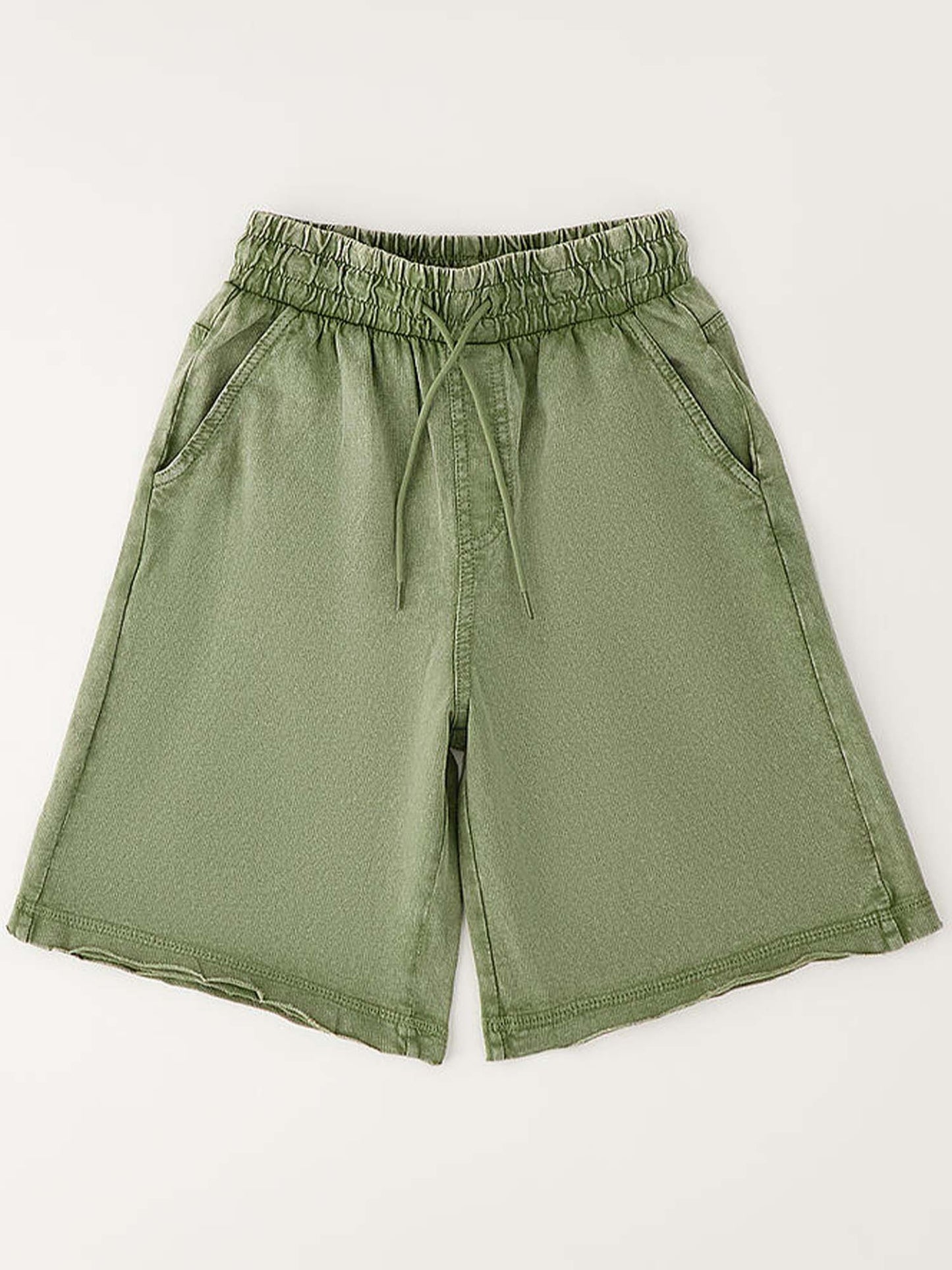 Short Delavé Ido verde da bambino e bambina