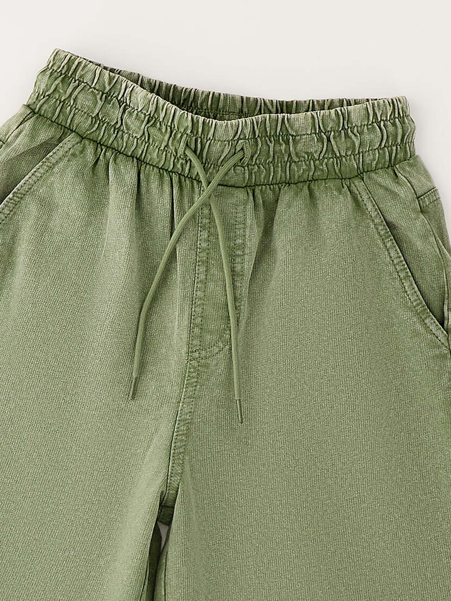 Short Delavé Ido verde da bambino e bambina
