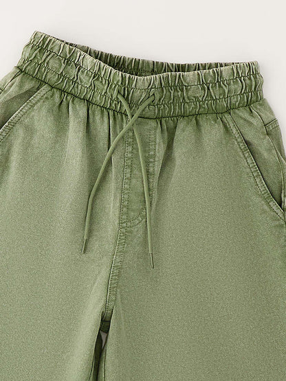 Short Delavé Ido verde da bambino e bambina