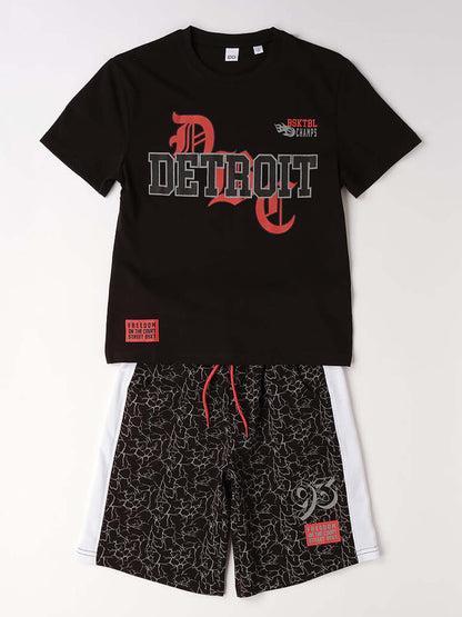 Completo unisex bambino Ido nero per primavera-estate