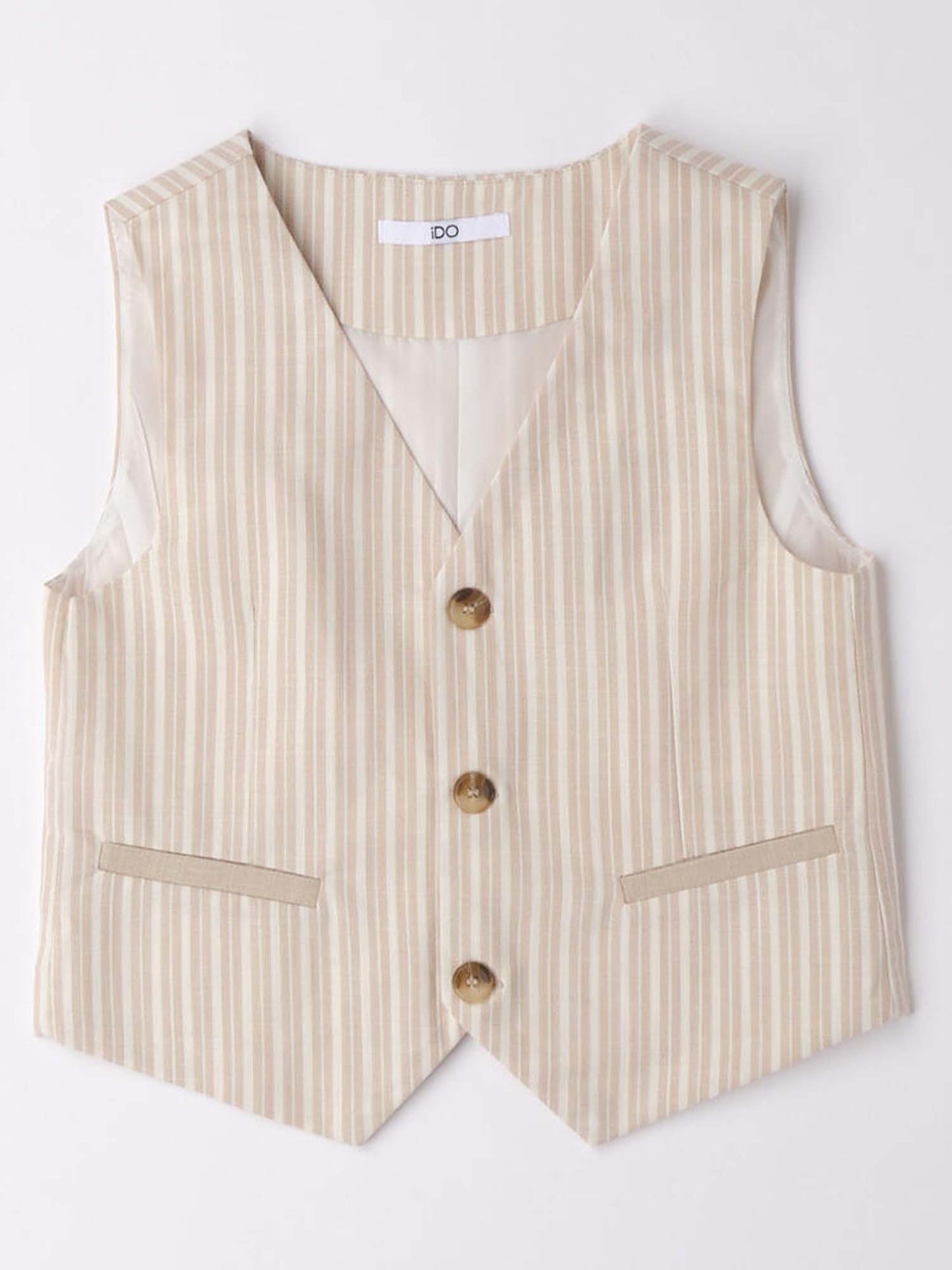 Gilet unisex bambino in beige di Ido, essenziale e versatile