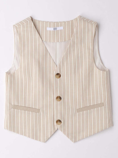 Gilet unisex bambino in beige di Ido, essenziale e versatile