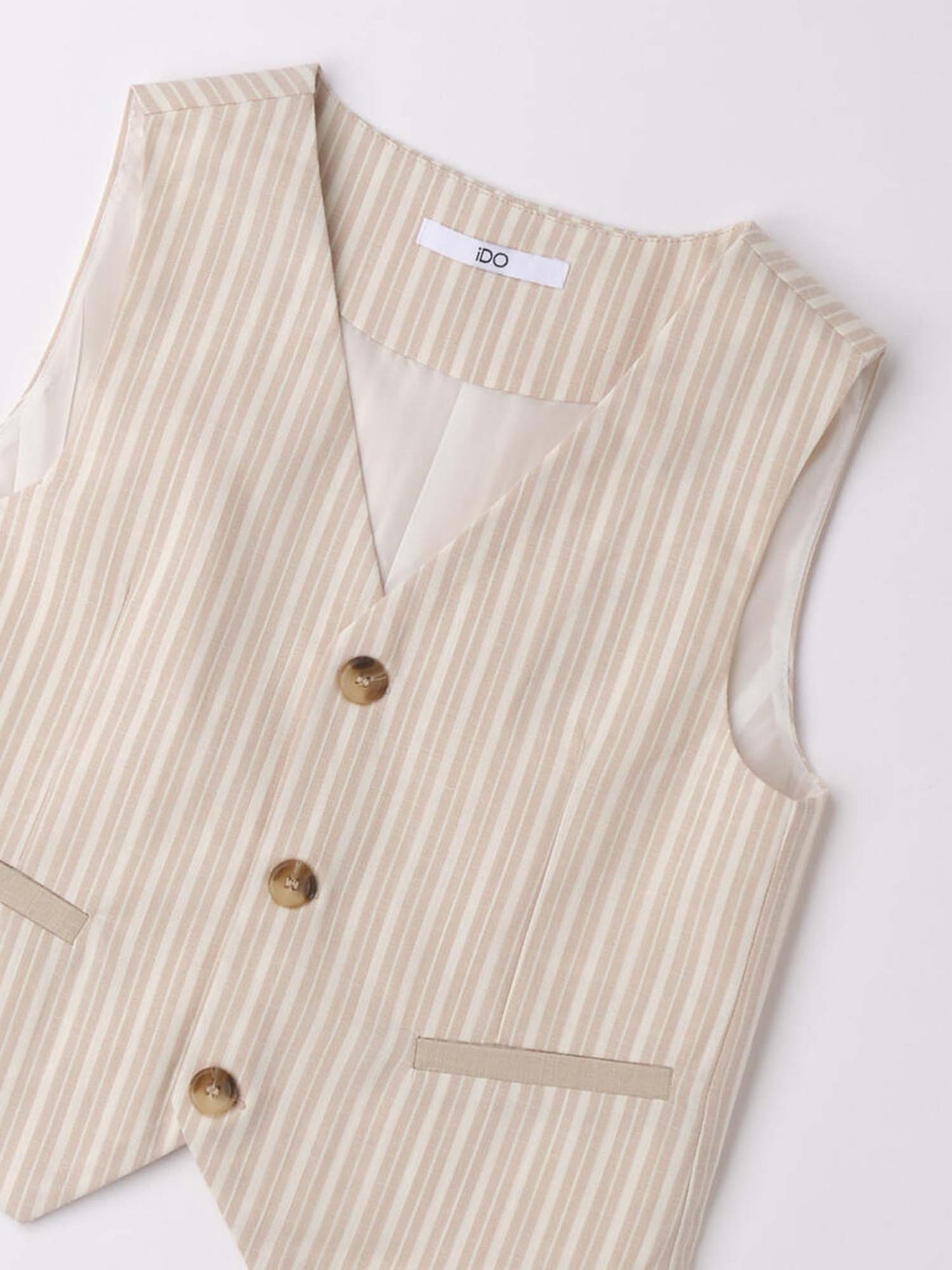 Gilet unisex bambino in beige di Ido, essenziale e versatile
