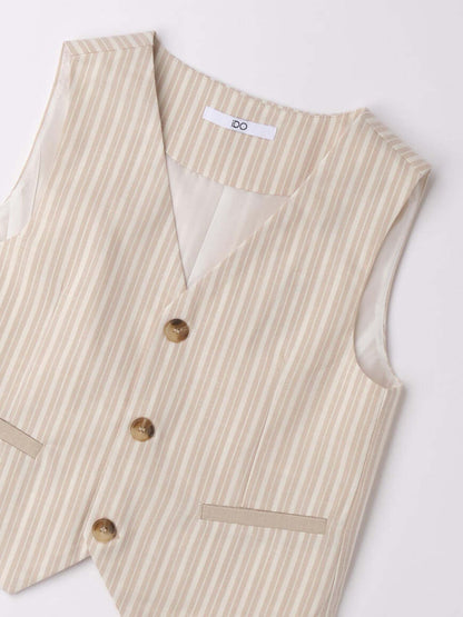 Gilet unisex bambino in beige di Ido, essenziale e versatile