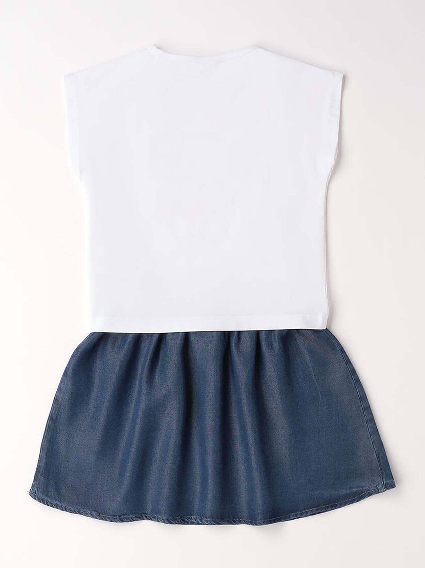 Completo unisex bambino Ido con t-shirt e gonna multicolore