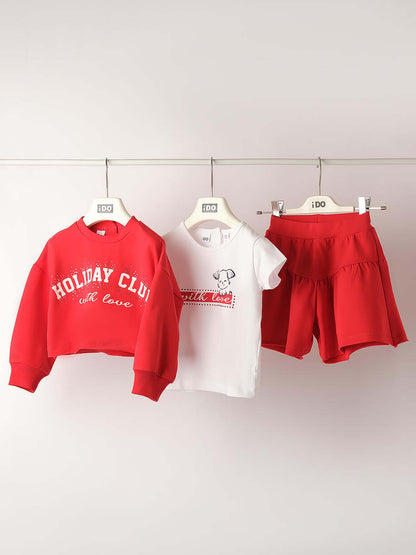 Ido completo rosso da 3 pezzi per unisex bambino