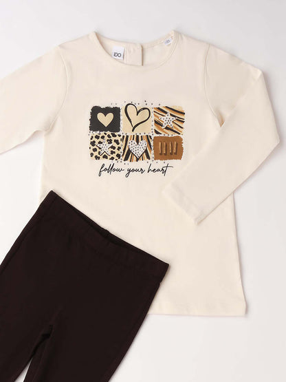 Ido completo t-shirt e leggings multicolore per bambino unisex