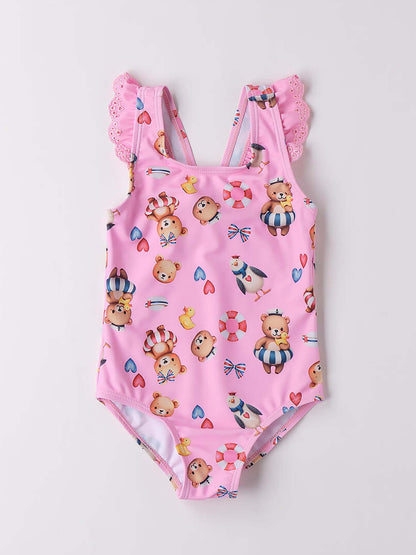Bermuda da spiaggia rosa per bambino unisex Ido