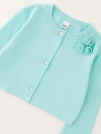 Cardigan verde per bambino unisex IDO primavera-estate
