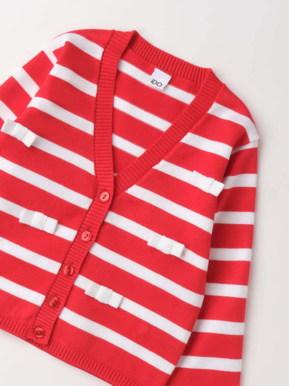 Cardigan rosso unisex per bambino di Ido, perfetto per la primavera