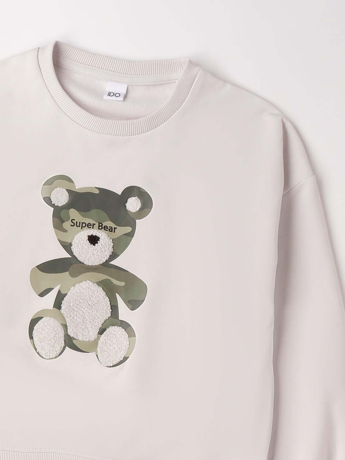 Felpa bianca IDO per bambino unisex, comfort e stile primaverile