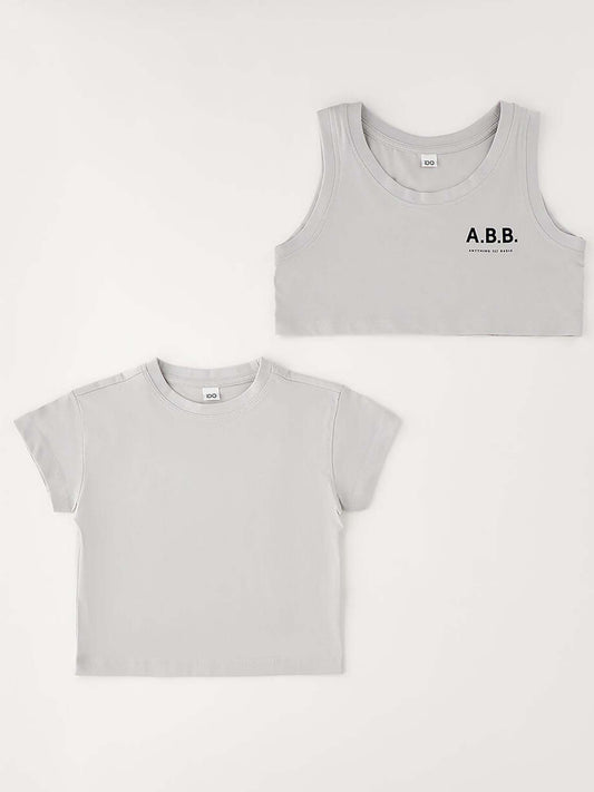 T-shirt maniche corte unisex bambino grigia Ido