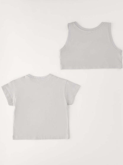 T-shirt maniche corte unisex bambino grigia Ido