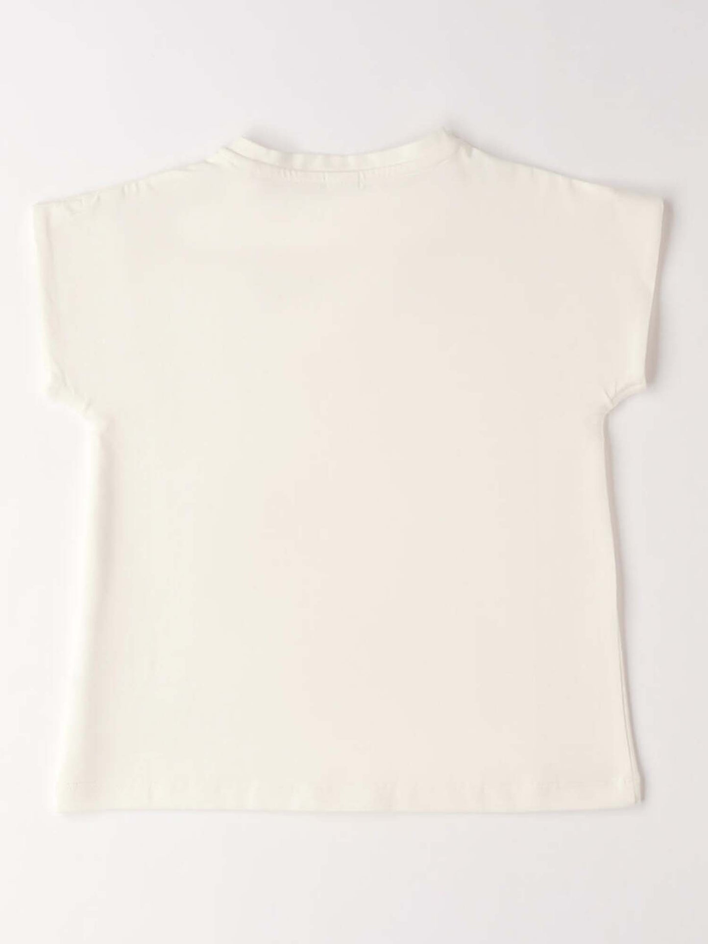 T-shirt bianca a maniche corte unisex bambino Ido