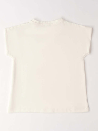 T-shirt bianca a maniche corte unisex bambino Ido