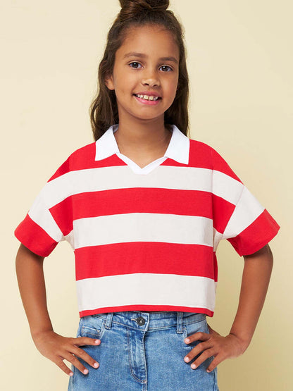 Polo maniche corte unisex bambino rossa di Ido