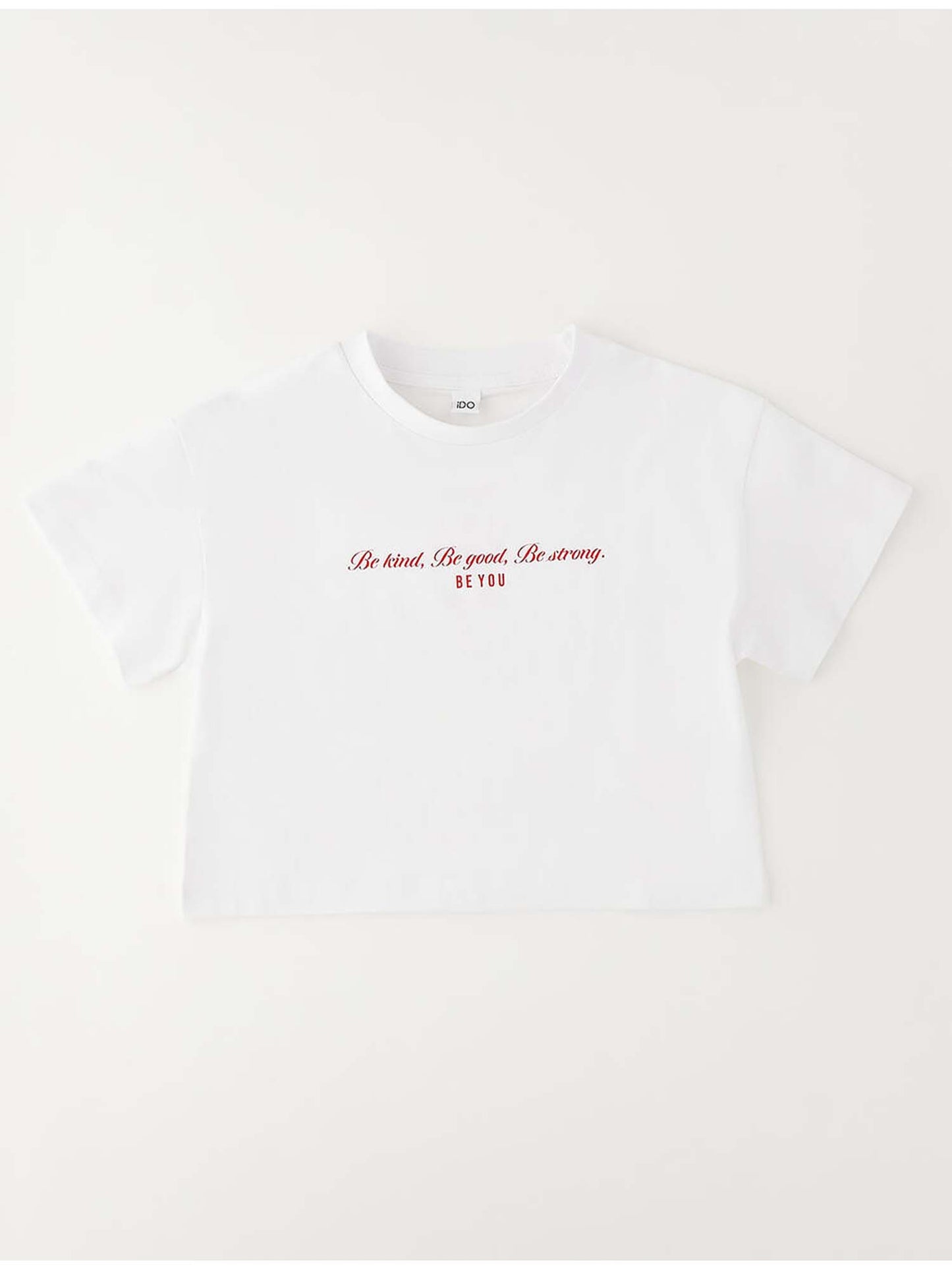 T-shirt bianca a maniche corte per bambino unisex Ido