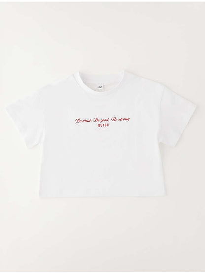 T-shirt bianca a maniche corte per bambino unisex Ido