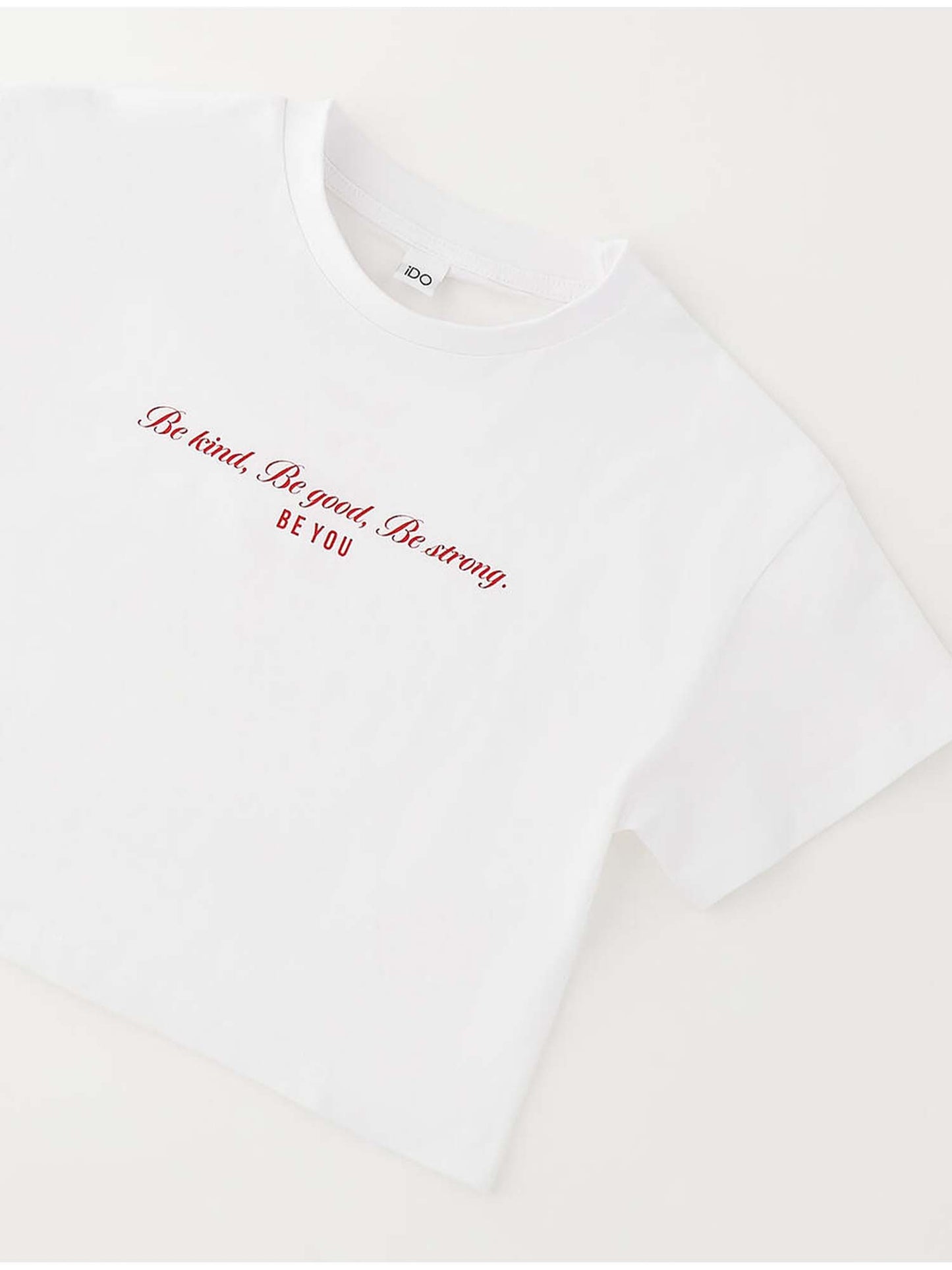 T-shirt bianca a maniche corte per bambino unisex Ido