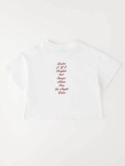 T-shirt bianca a maniche corte per bambino unisex Ido