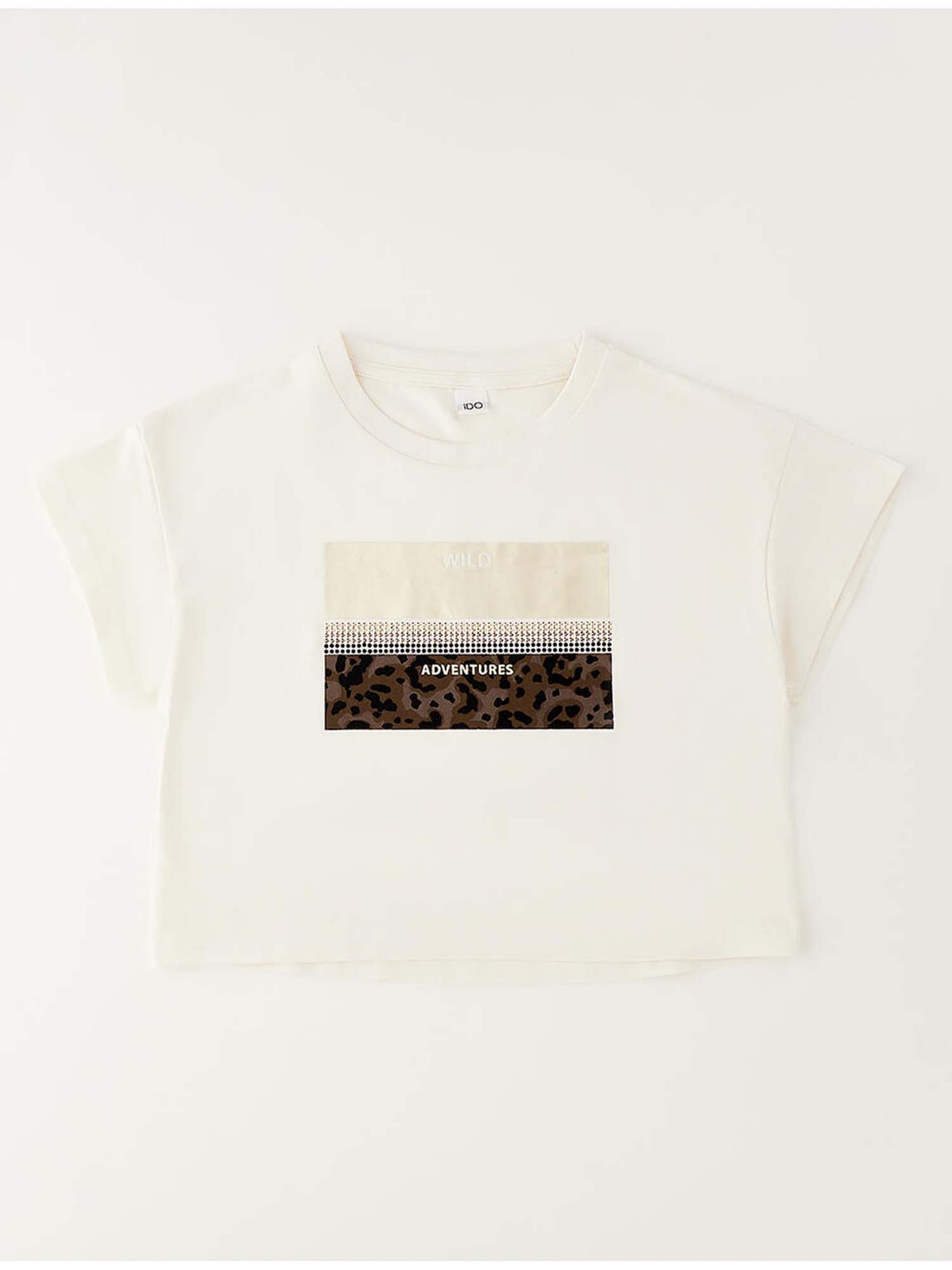 T-shirt beige unisex bambino Ido per la primavera-estate