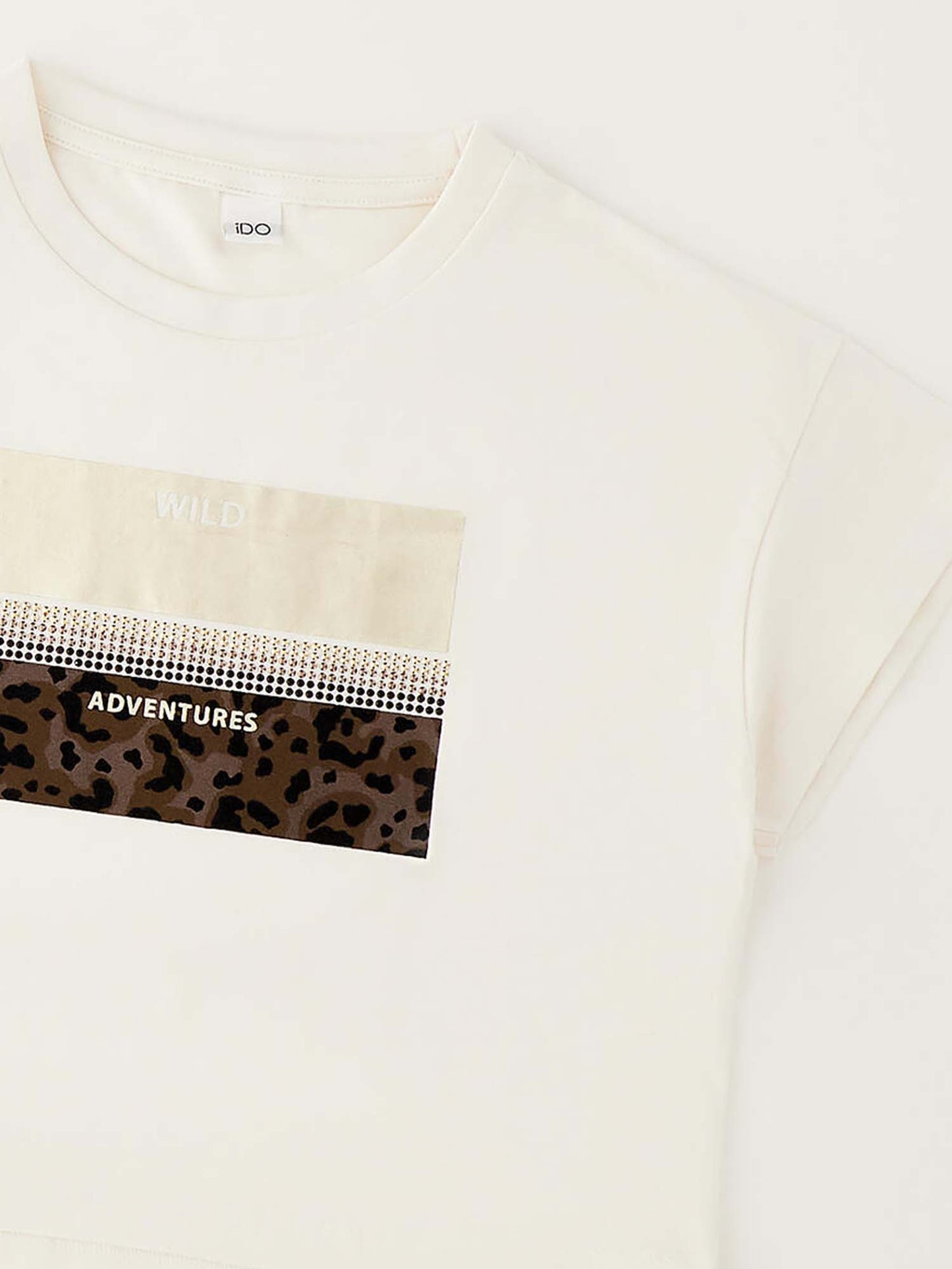 T-shirt beige unisex bambino Ido per la primavera-estate
