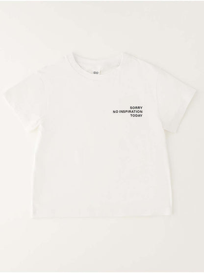 Ido t-shirt bianca a maniche corte unisex bambino