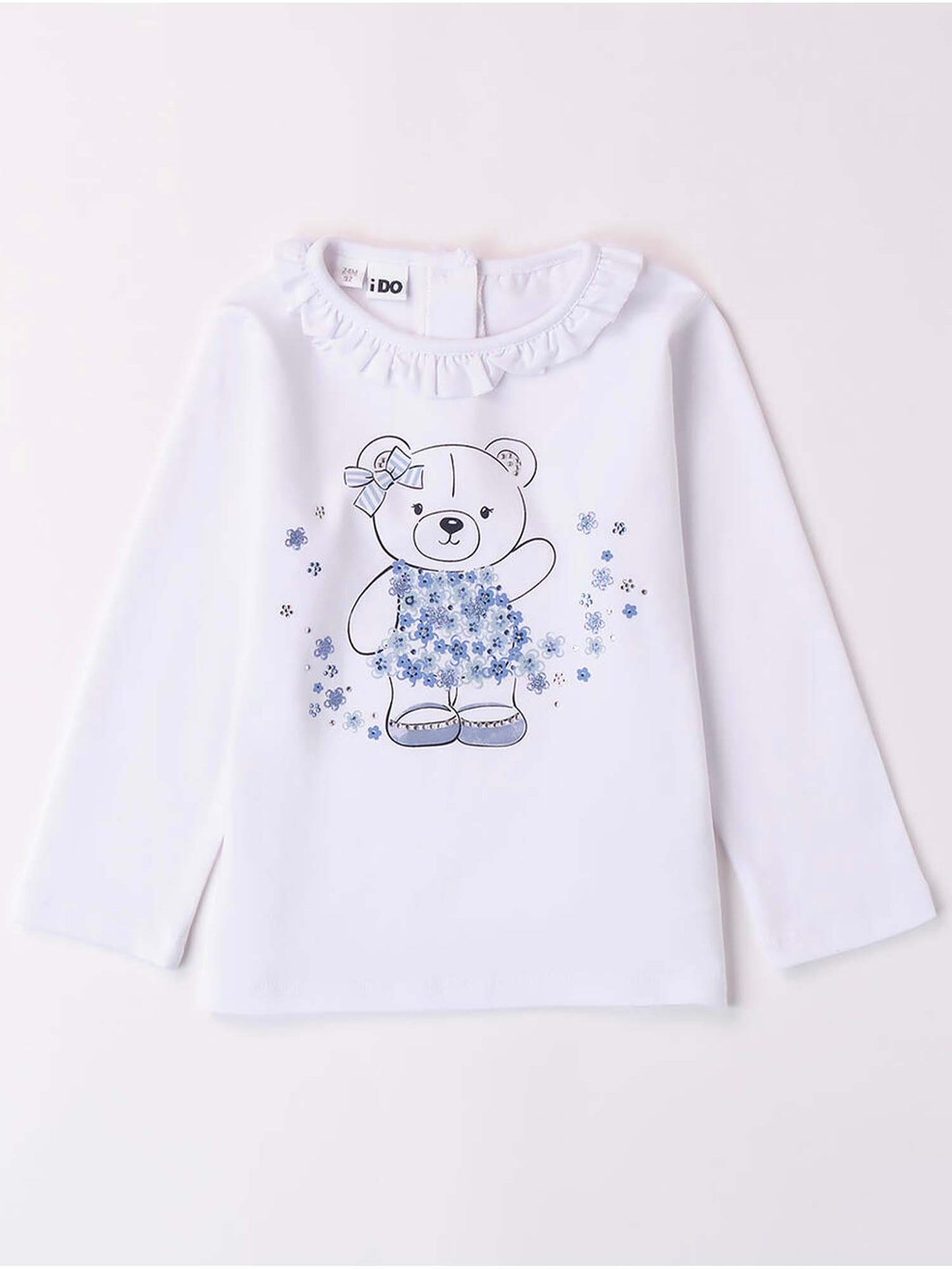 T-SHIRT CON STRASS IDO BAMBINA BIANCO
