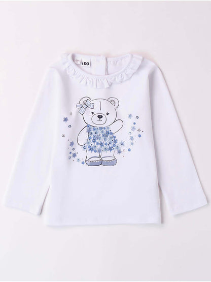 T-SHIRT CON STRASS IDO BAMBINA BIANCO