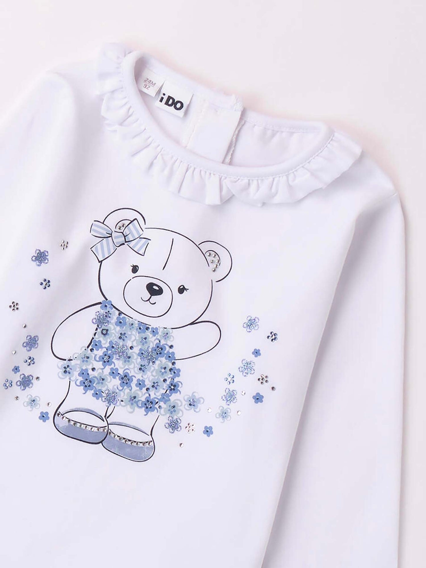 T-SHIRT CON STRASS IDO BAMBINA BIANCO