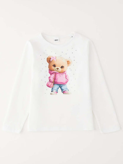 T-shirt bambino unisex bianca Ido per la primavera estate
