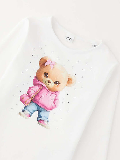 T-shirt bambino unisex bianca Ido per la primavera estate