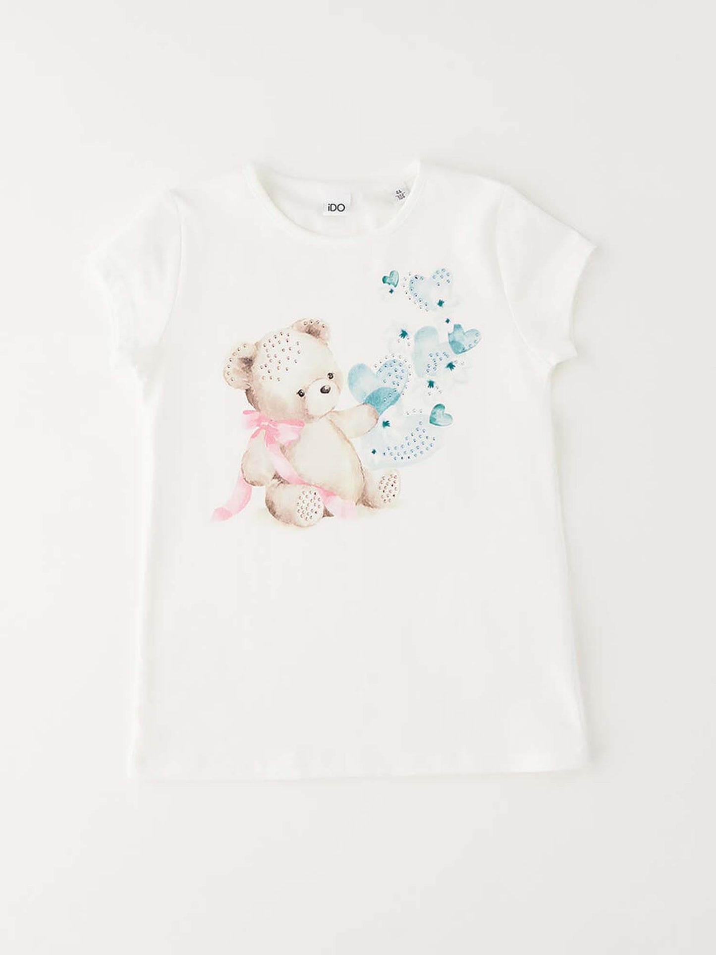 T-shirt maniche corte unisex bambino bianca Ido