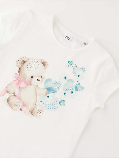 T-shirt maniche corte unisex bambino bianca Ido