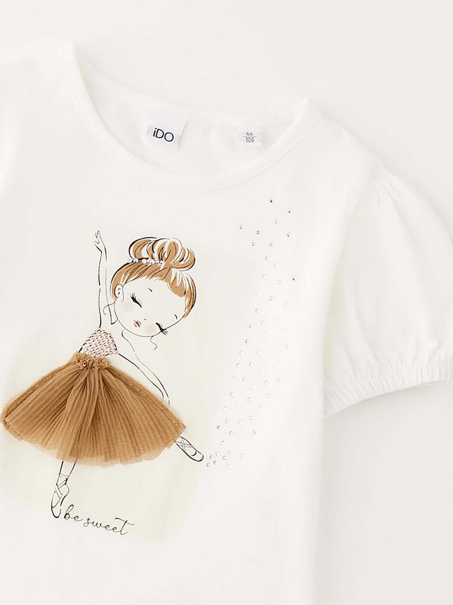 T-shirt bianca a maniche corte per bambino unisex Ido