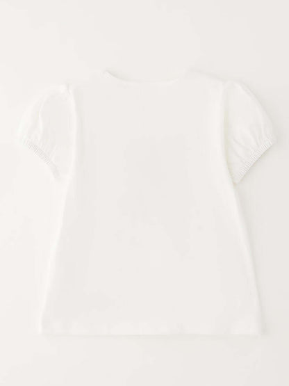 T-shirt bianca a maniche corte per bambino unisex Ido