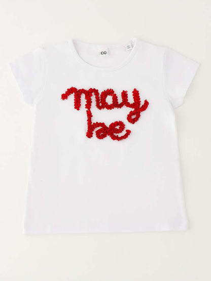T-shirt maniche corte unisex bambino bianca Ido