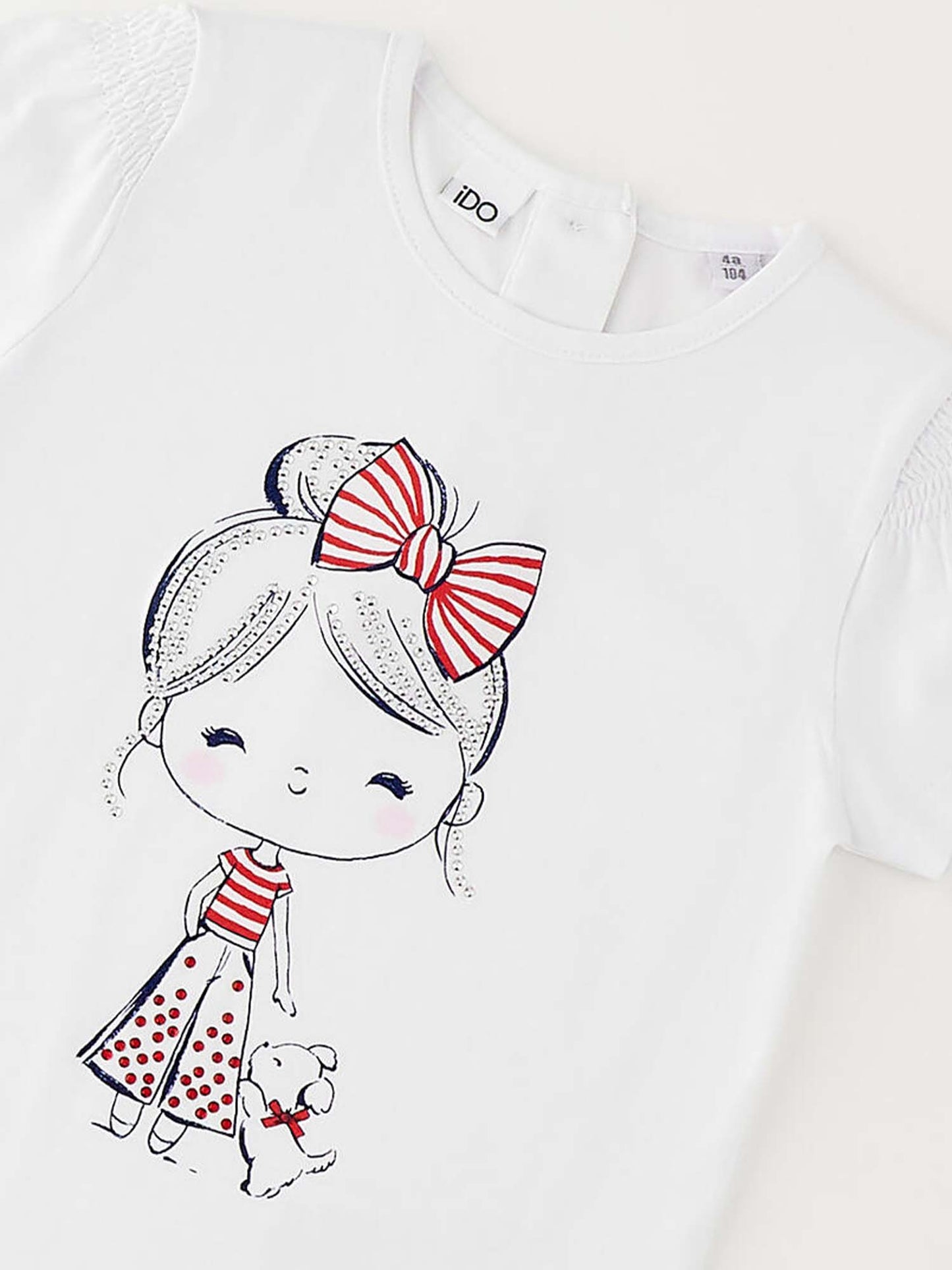 T-shirt maniche corte unisex bambino bianca Ido