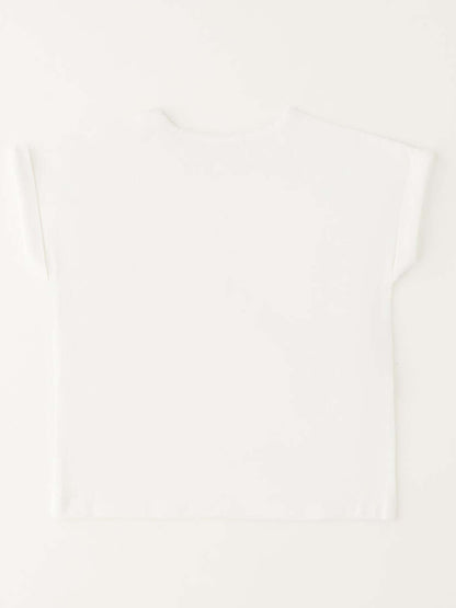 T-shirt bianca a maniche corte unisex bambino Ido