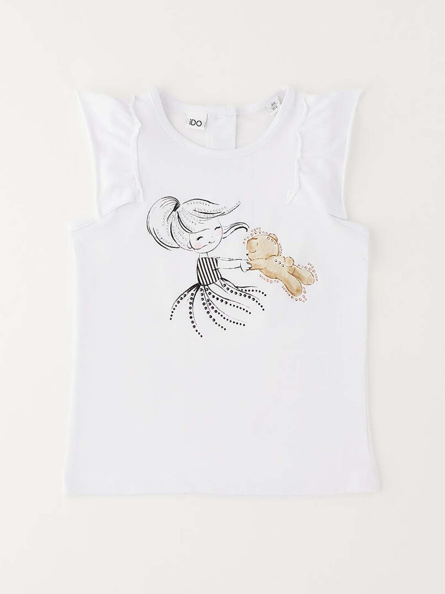 T-shirt maniche corte unisex bambino bianca di Ido