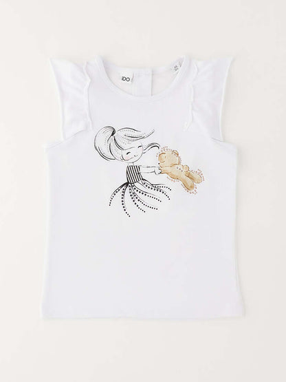 T-shirt maniche corte unisex bambino bianca di Ido