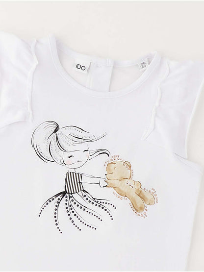 T-shirt maniche corte unisex bambino bianca di Ido